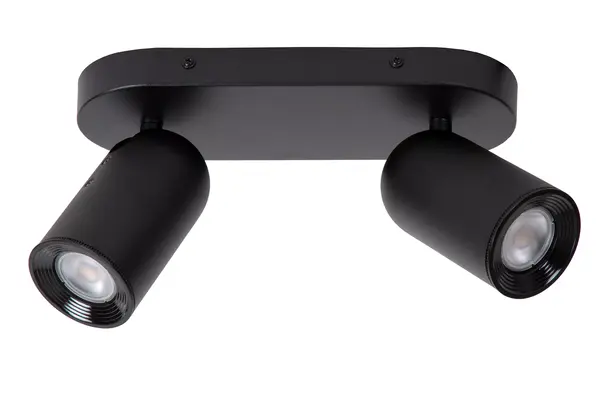 Lucide LED Plafondspot Dubbel - Punch Richtbaar - Zwart  Mat | 2x GU10 fitting - 230v