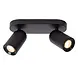 Lucide LED Plafondspot Dubbel - Punch Richtbaar - Zwart  Mat | 2x GU10 fitting - 230v