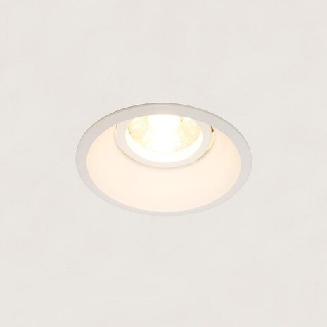 LCB LED Europe  Inbouwspot armatuur IP20 - Verzonken - Candice 85MM - Matt Wit - 1-Lichts | GU10 Fitting - Zaagmaat 75MM