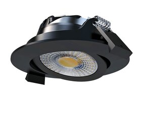 LCB LED Europe  LED Inbouwspot IP65 - 82MM Mat Zwart - 6W 580Lm  - CCT 827 - 830 - 840 Multi Color Switch | Zaagmaat 67MM Triac Dimbaar - Inclusief Lasdoos