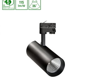Spectrum voor de installateur LED Railspot 3F Branta Zwart - 40W 4600Lm - 3000K 930 Warm wit | 36° Stralingshoek - CRI95