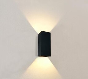 LCB LED Europe  LED Wandlamp XL - IP20 - 240MM - Up and Down - Zwart | 100MM hoog - 2x GU10 fitting - 230v