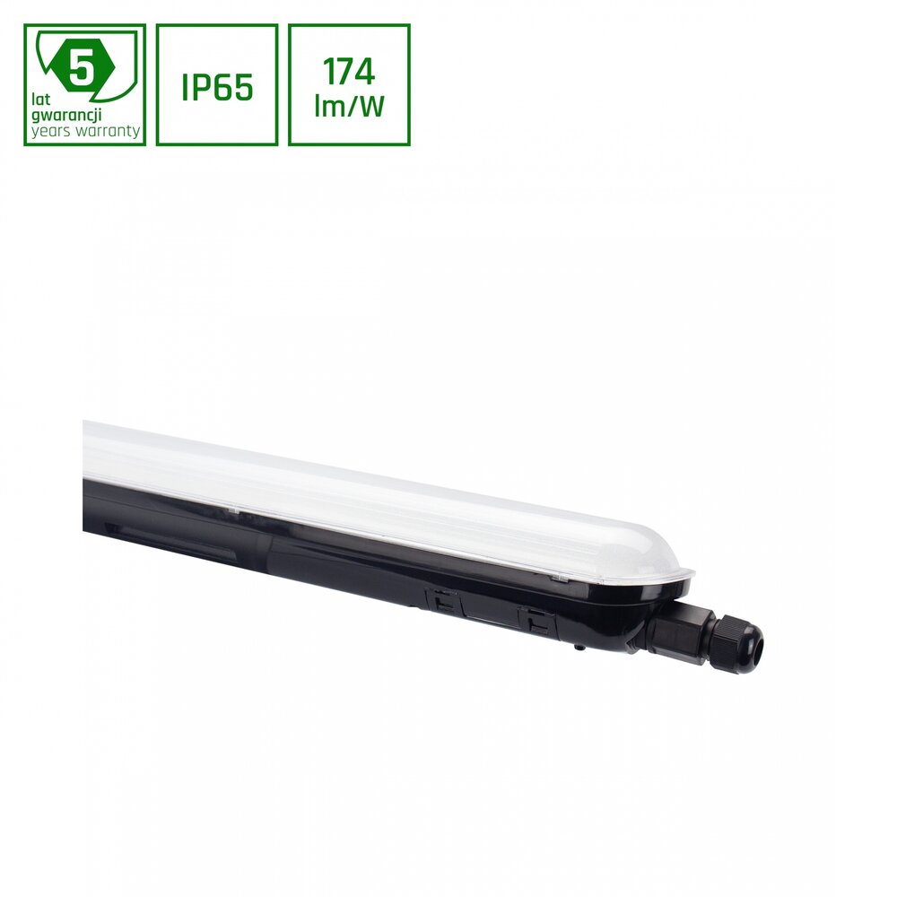 Spectrum voor de installateur LED Montagebalk IP65 - 120cm Zwart - Limea Gigant - 38W 6612Lm - 4000K 840 Helder wit | 120Gr - IK10 - 5 jaar garantie