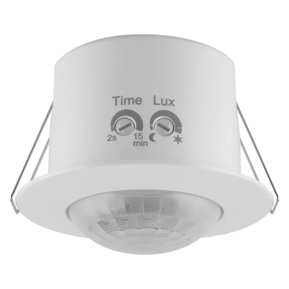 Ledvance Zakelijk: Professionele LED Verlichting & Armaturen | voor de installateur LED Inbouw Schemer & Bewegingssensor - Passieve infrarood (PIR) - Wit 82MM | IP20 - Zaagmaat 70MM - 6 Meter 360 Graden Detectie