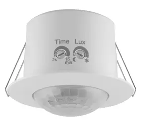 Ledvance Zakelijk: Professionele LED Verlichting & Armaturen LED Inbouw Schemer & Bewegingssensor - Passieve infrarood (PIR) - Wit 82MM | IP20 - Zaagmaat 70MM - 6 Meter 360 Graden Detectie