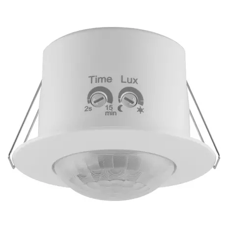 LED Inbouw Schemer & Bewegingssensor - Passieve infrarood (PIR) - Wit 82MM | IP20 - Zaagmaat 70MM - 6 Meter 360 Graden Detectie