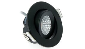 LCB LED Europe  LED Mini  Inbouwspot IP65 - Zwart 62MM - 5W 450LM - 2700K 827 Warm Wit | Zaagmaat 52MM - Triac Dimbaar | 230v