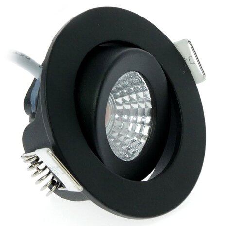 LCB LED LED Mini  Inbouwspot IP65 - Zwart 62MM - 5W 450LM - 2700K 827 Warm Wit | Zaagmaat 52MM - Triac Dimbaar | 230v LCB LED LED Mini  Inbouwspot IP65 - Zwart 62MM - 5W 450LM - 2700K 827 Warm Wit | Zaagmaat 52MM - Triac Dimbaar | 230v
