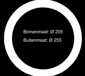 LCB LED Europe  Verloopring - Opvulring - Wit - Ø205MM - Ø255MM