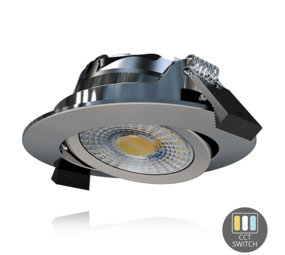 LCB LED Europe  LED Inbouwspot IP65 - 82MM RVS Zilver - 6W 580Lm  - CCT 827 - 830 - 840 Multi Color Switch | Zaagmaat 67MM Triac Dimbaar - Inclusief Lasdoos