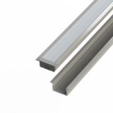 Topmet Aluminium profiel 10mm - Inbouw - L2020*B16*H9,8mm - Zilver + Matte omslag