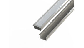 Topmet Aluminium profiel 10mm - Inbouw - L2020*B16*H9,8mm - Zilver + Matte omslag Topmet Aluminium profiel 10mm - Inbouw - L2020*B16*H9,8mm - Zilver + Matte omslag