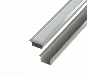 Topmet Aluminium profiel 10mm - Inbouw - L2020*B16*H9,8mm - Zilver + Matte omslag