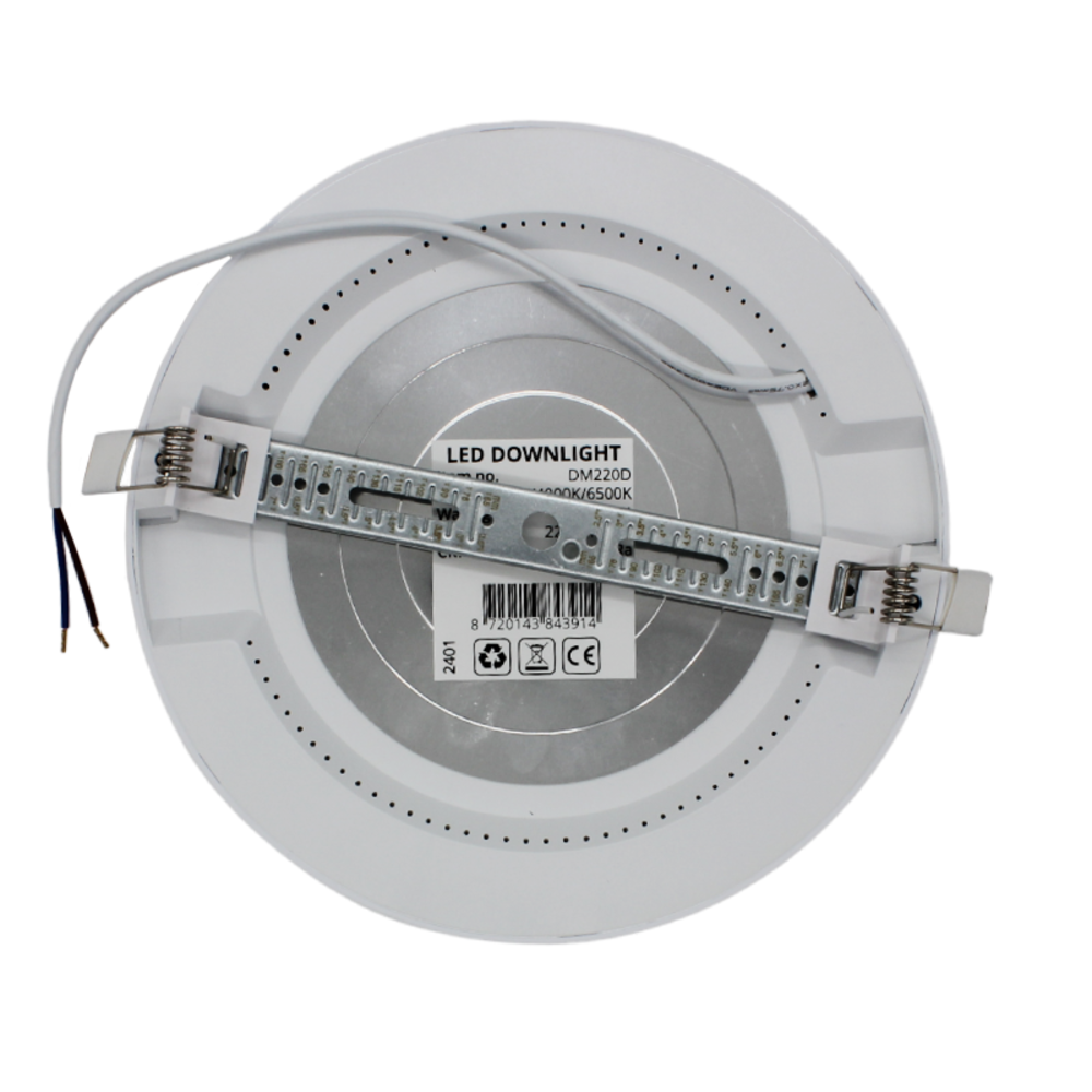 LCB LED Europe LED Downlight - Plafondlamp Inbouw/ Opbouw IP20 - Ø220MM - 15W 1500Lm - CCT 830 - 840 - 865 Multi color Switch | Incl. Inbouwmaat verstelbaar Veerklem systeem LCB LED Europe LED Downlight - Plafondlamp Inbouw/ Opbouw IP20 - Ø220MM - 15W 1500Lm - CCT 830 - 840 - 865 Multi color Switch | Incl. Inbouwmaat verstelbaar Veerklem systeem