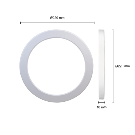 LCB LED Europe LED Downlight - Plafondlamp Inbouw/ Opbouw IP20 - Ø220MM - 15W 1500Lm - CCT 830 - 840 - 865 Multi color Switch | Incl. Inbouwmaat verstelbaar Veerklem systeem LCB LED Europe LED Downlight - Plafondlamp Inbouw/ Opbouw IP20 - Ø220MM - 15W 1500Lm - CCT 830 - 840 - 865 Multi color Switch | Incl. Inbouwmaat verstelbaar Veerklem systeem