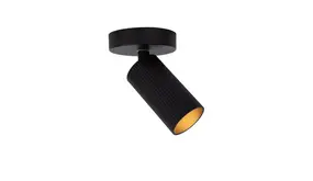 LED Plafondspot GU10 - Richtbaar - CLUBS Geribbeld zwart | GU10 fitting LED Plafondspot GU10 - Richtbaar - CLUBS Geribbeld zwart | GU10 fitting