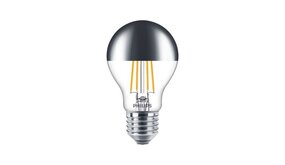 Philips LED Bulb - E27 Fitting - Peer Spiegel Zilver - 7.2W 650Lm - 827 Zeer Warm Wit | Dimbaar - Vervangt 60W