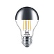 Philips LED Verlichting | Officieel distributeur LED Bulb - E27 Fitting - Peer Spiegel Zilver - 7.2W 650Lm - 827 Zeer Warm Wit | Dimbaar - Vervangt 60W