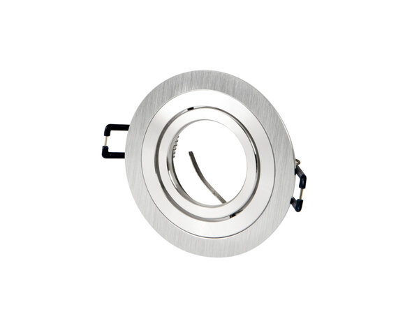 LED line verlichting - Betaalbare Professionele LED Oplossingen Inbouwspot geborsteld aluminium rond - kantelbaar - zaagmaat 75mm - buitenmaat 92mm