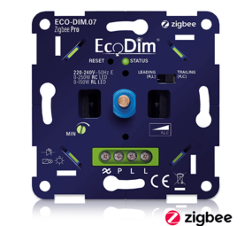 LCB LED Europe  LED Dimmer Inbouw 250W - Zigbee 3.0 Wisselschakeling - Draai druk dimmer | 0-250W (RLC) - Fase aansnijding en afsnijding