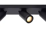 Lucide LED Plafondspot IP44 - DTW Dimtone - Triple 3x GU10 - TAYLOR Zwart - Dim to warm GU10 Fitting - 920 / 930 2200K/3000K | Geschikt voor badkamer