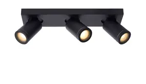 Lucide LED Plafondspot IP44 - DTW Dimtone - Triple 3x GU10 - TAYLOR Zwart - Dim to warm GU10 Fitting - 920 / 930 2200K/3000K | Geschikt voor badkamer Lucide LED Plafondspot IP44 - DTW Dimtone - Triple 3x GU10 - TAYLOR Zwart - Dim to warm GU10 Fitting - 920 / 930 2200K/3000K | Geschikt voor badkamer
