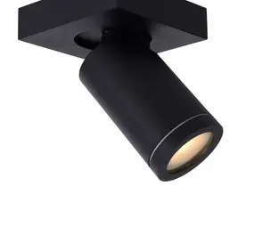 Lucide LED Plafondspot IP44 - DTW Dimtone - 1x GU10 - TAYLOR Zwart - Dim to warm GU10 Fitting - 920 / 930 2200K/3000K | Geschikt voor badkamer