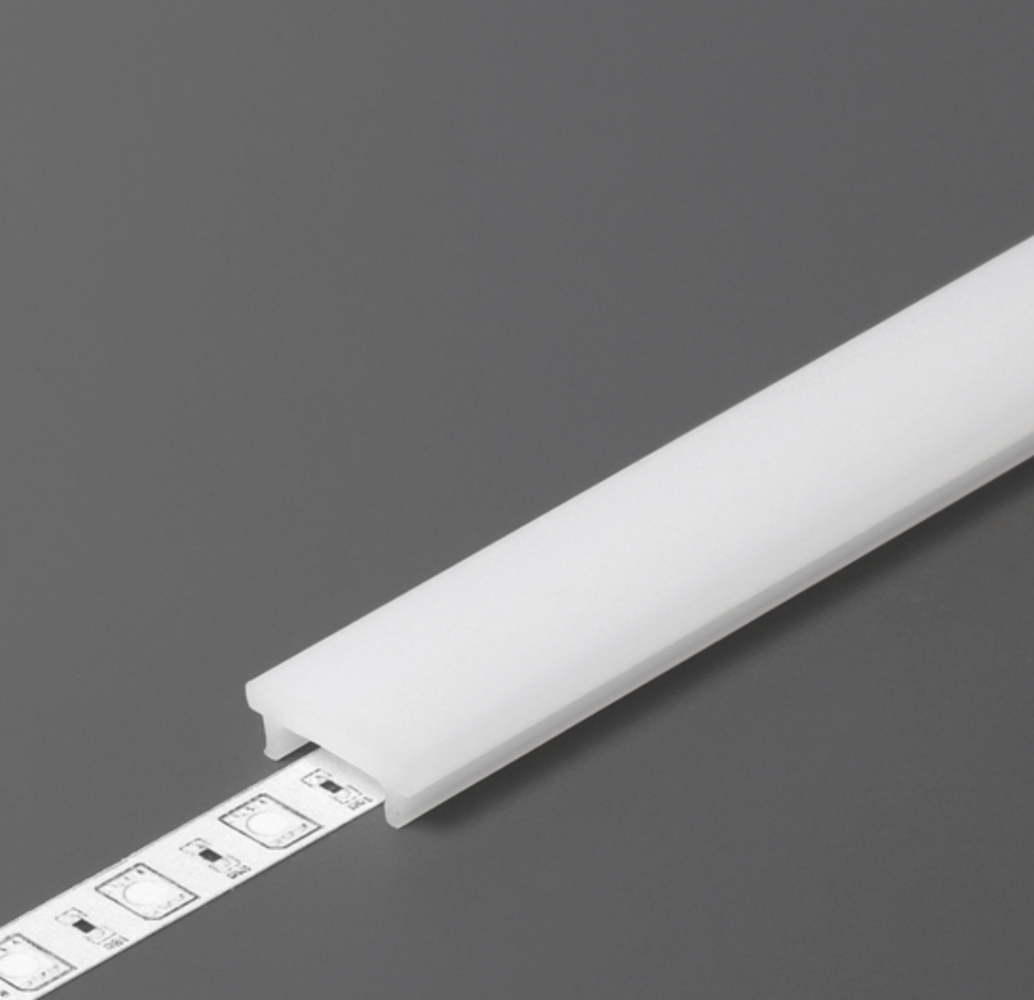Topmet LED Strip Traptrede profiel - Toebehoren | Afdekkap Opaal - Geschikt voor UP-BOLD12 Profiel