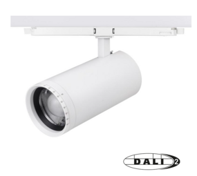 LCB LED Europe  LED DALI 3-Fase Railspot  Wit - 30W 2250Lm - CCT 927 - 940 Multi Color Switch | Beste Kleurweergave -  Focus lens 15º tot 55º bundel | 5 jaar garantie