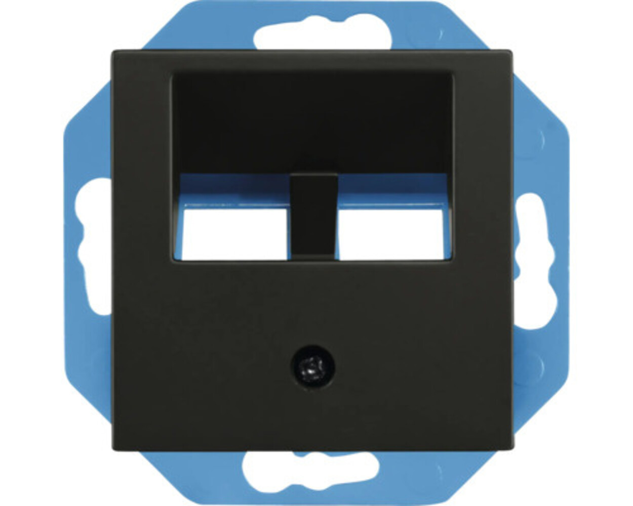 ION INDUSTRIES Modular Jack 30° 2-voudig met Centraalplaat V1/J1  UTP/coax | Mat Zwart
