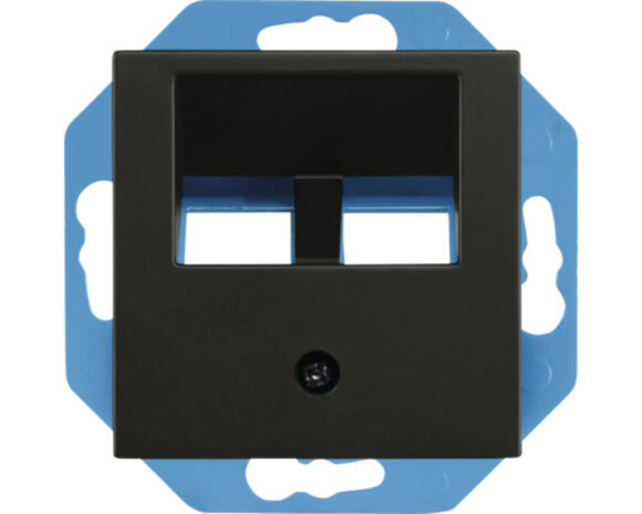 ION INDUSTRIES Modular Jack 30° 2-voudig met Centraalplaat V1/J1  UTP/coax | Mat Zwart