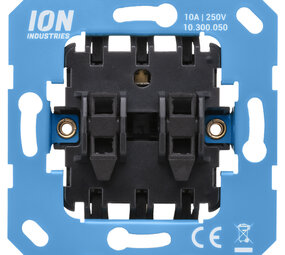 ION INDUSTRIES Schakelaar inbouw - wissel/wissel - element - IP20 - 71 x 71 mm Mat Zwart