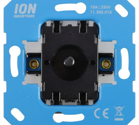 ION INDUSTRIES 3-standenschakelaar inbouw - met nul - element - IP20 - 71 x 71 mm Mat Zwart