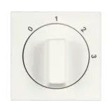 ION INDUSTRIES Centraalplaat met Draaiknop t.b.v. 3-standenschakelaar met Nulstand V1/J1 | Mat Alpin Wit
