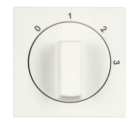 ION INDUSTRIES Centraalplaat met Draaiknop t.b.v. 3-standenschakelaar met Nulstand V1/J1 | Mat Alpin Wit