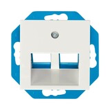 ION INDUSTRIES Modular Jack 30° 2-voudig met Centraalplaat V1/J1  UTP/coax | Alpin Wit