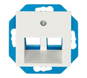 ION INDUSTRIES Modular Jack 30° 2-voudig met Centraalplaat V1/J1  UTP/coax | Alpin Wit