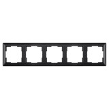 ION INDUSTRIES Afdekraam - J1 - 5-voudig - verticaal/horizontaal - 366 x 80 x 11 mm - Mat Zwart