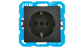 ION INDUSTRIES V1/J1 contactdoos inbouw - 1-voudig - randaarde - met aanraakbeveiliging - 71 x 71 x 32 mm - Mat Zwart ION INDUSTRIES V1/J1 contactdoos inbouw - 1-voudig - randaarde - met aanraakbeveiliging - 71 x 71 x 32 mm - Mat Zwart