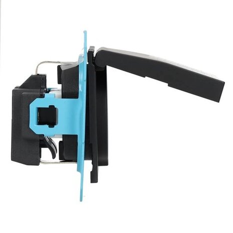 ION INDUSTRIES Contactdoos inbouw - E1 - 1-voudig - randaarde - met klep AB - IP44 - 71 x 71 x 32 mm - Mat Zwart ION INDUSTRIES Contactdoos inbouw - E1 - 1-voudig - randaarde - met klep AB - IP44 - 71 x 71 x 32 mm - Mat Zwart