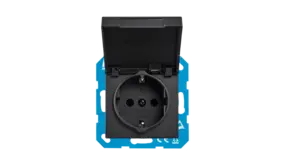 ION INDUSTRIES V1/J1 contactdoos inbouw RA - 1-voudig - randaarde - met klep - IP44 - Mat Zwart ION INDUSTRIES V1/J1 contactdoos inbouw RA - 1-voudig - randaarde - met klep - IP44 - Mat Zwart