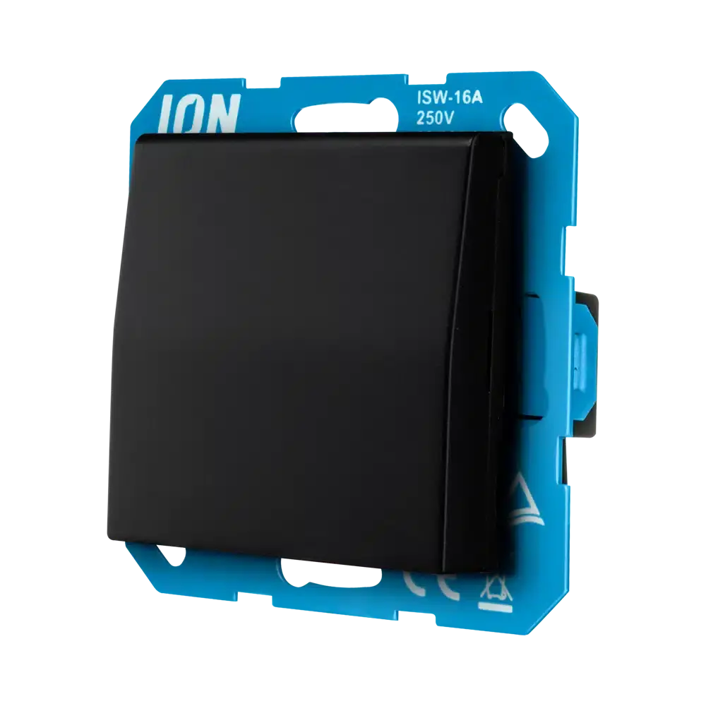 ION INDUSTRIES V1/J1 contactdoos inbouw RA - 1-voudig - randaarde - met klep - IP44 - Mat Zwart ION INDUSTRIES V1/J1 contactdoos inbouw RA - 1-voudig - randaarde - met klep - IP44 - Mat Zwart