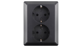 ION INDUSTRIES Contactdoos inbouw/opbouw - 2-voudig - RA - Mat Zwart ION INDUSTRIES Contactdoos inbouw/opbouw - 2-voudig - RA - Mat Zwart