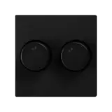 ION INDUSTRIES V1/J1 centraalplaat met knop - duo dimmer - 55 x 55 mm - Mat Zwart