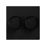 ION INDUSTRIES V1/J1 centraalplaat met knop - duo dimmer - 55 x 55 mm - Mat Zwart