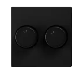 ION INDUSTRIES V1/J1 centraalplaat met knop - duo dimmer - 55 x 55 mm - Mat Zwart