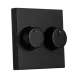 ION INDUSTRIES V1/J1 centraalplaat met knop - duo dimmer - 55 x 55 mm - Mat Zwart ION INDUSTRIES V1/J1 centraalplaat met knop - duo dimmer - 55 x 55 mm - Mat Zwart