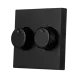 ION INDUSTRIES V1/J1 centraalplaat met knop - duo dimmer - 55 x 55 mm - Mat Zwart ION INDUSTRIES V1/J1 centraalplaat met knop - duo dimmer - 55 x 55 mm - Mat Zwart