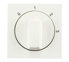 ION INDUSTRIES Centraalplaat met Draaiknop t.b.v. 3-standenschakelaar met Nulstand V1/J1 | Alpin Wit