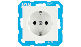 ION INDUSTRIES V1/J1 contactdoos inbouw - 1-voudig - randaarde - met aanraakbeveiliging - 71 x 71 x 32 mm - Alpin Wit